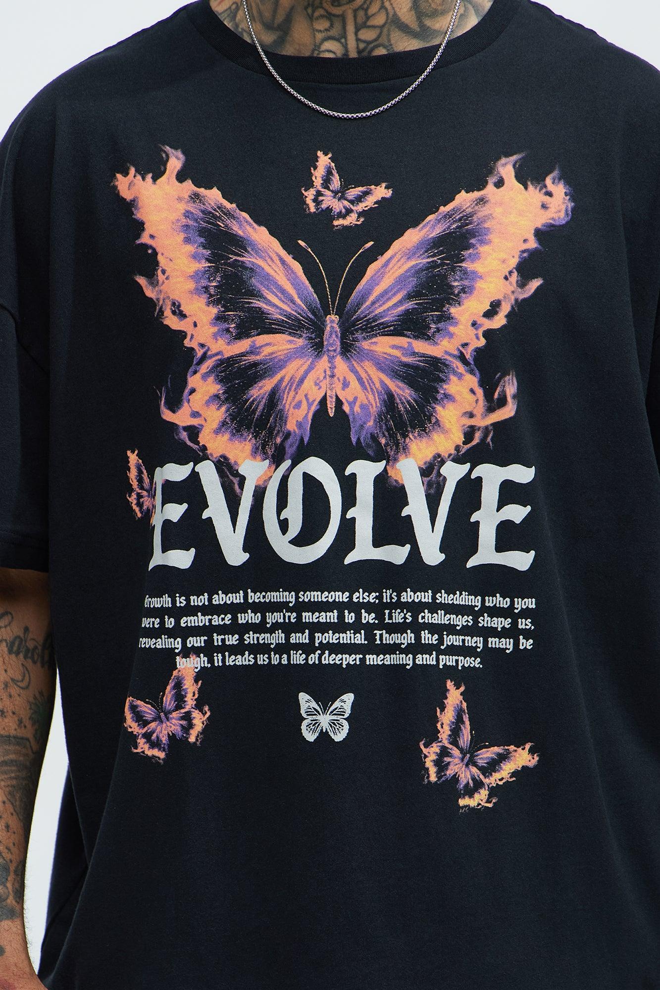 Evolve And Be Free Oversized Short Sleeve Tee - Black Product Image