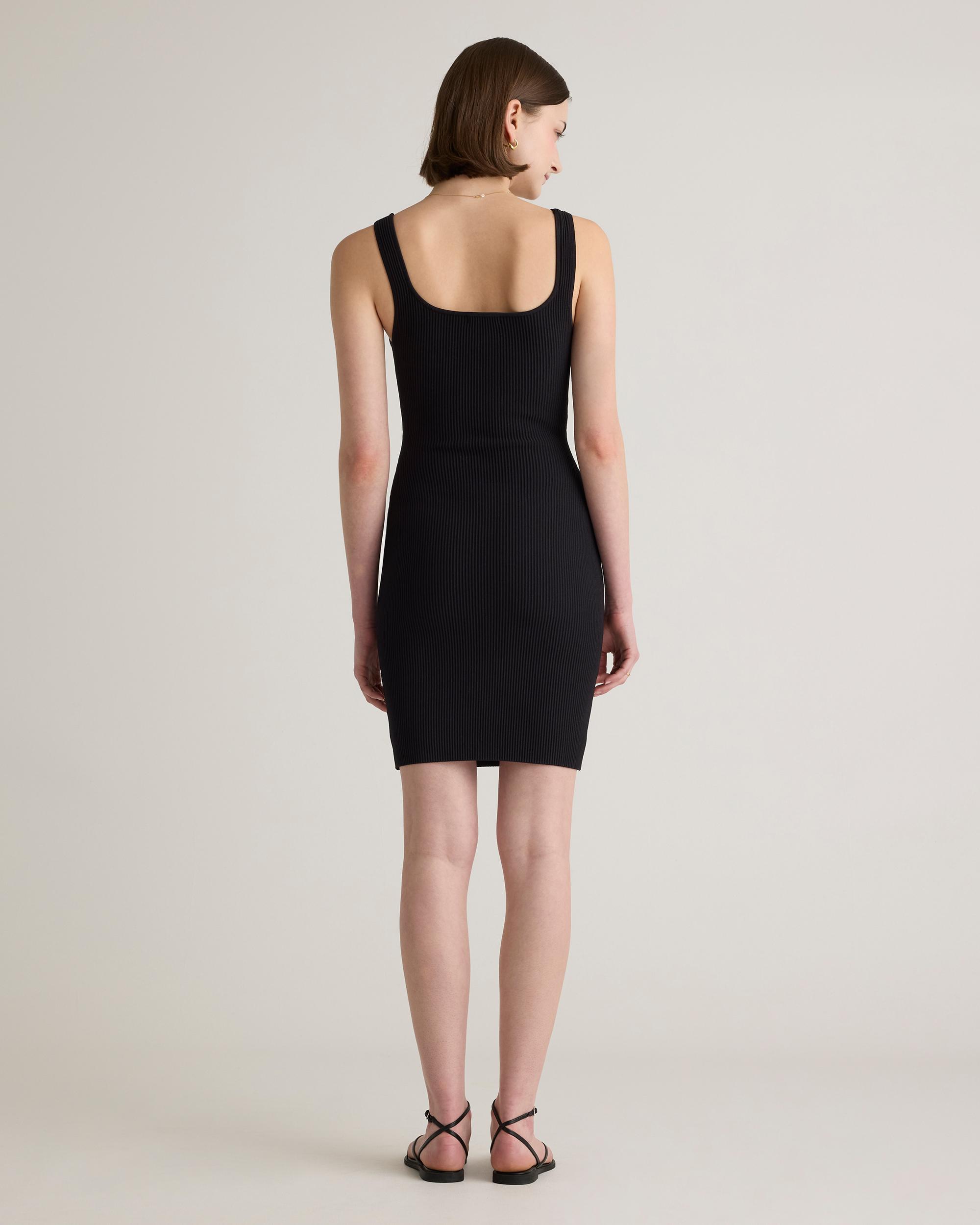 Quince | Women's Square Neck Ribbed Knit Mini Dress Recycled nylon/polyester/spandex Product Image