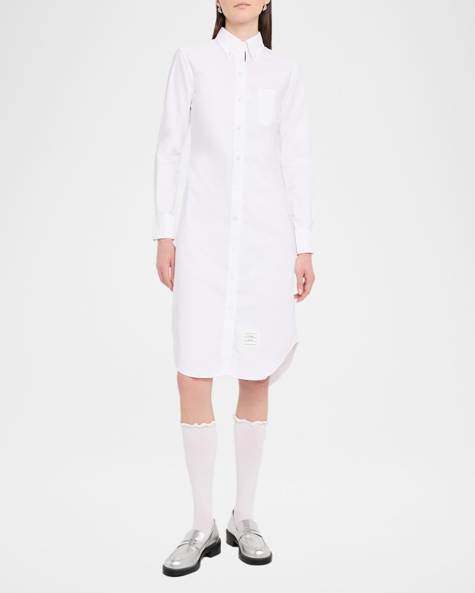 Grosgrain Placket Oxford Shirtdress Product Image