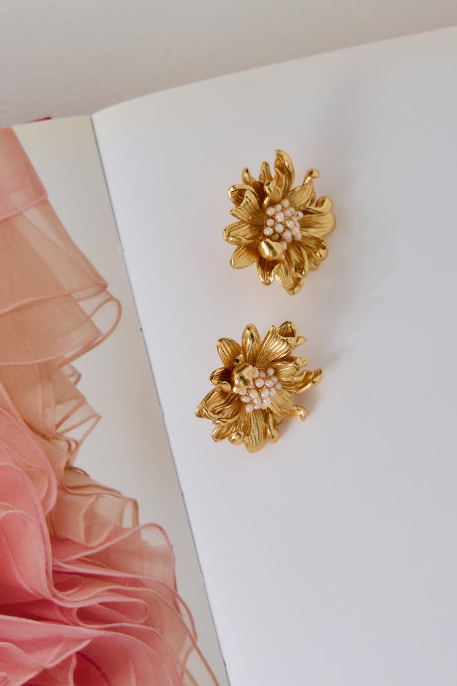 18k Gold Plated Fleur Earrings Gold Product Image