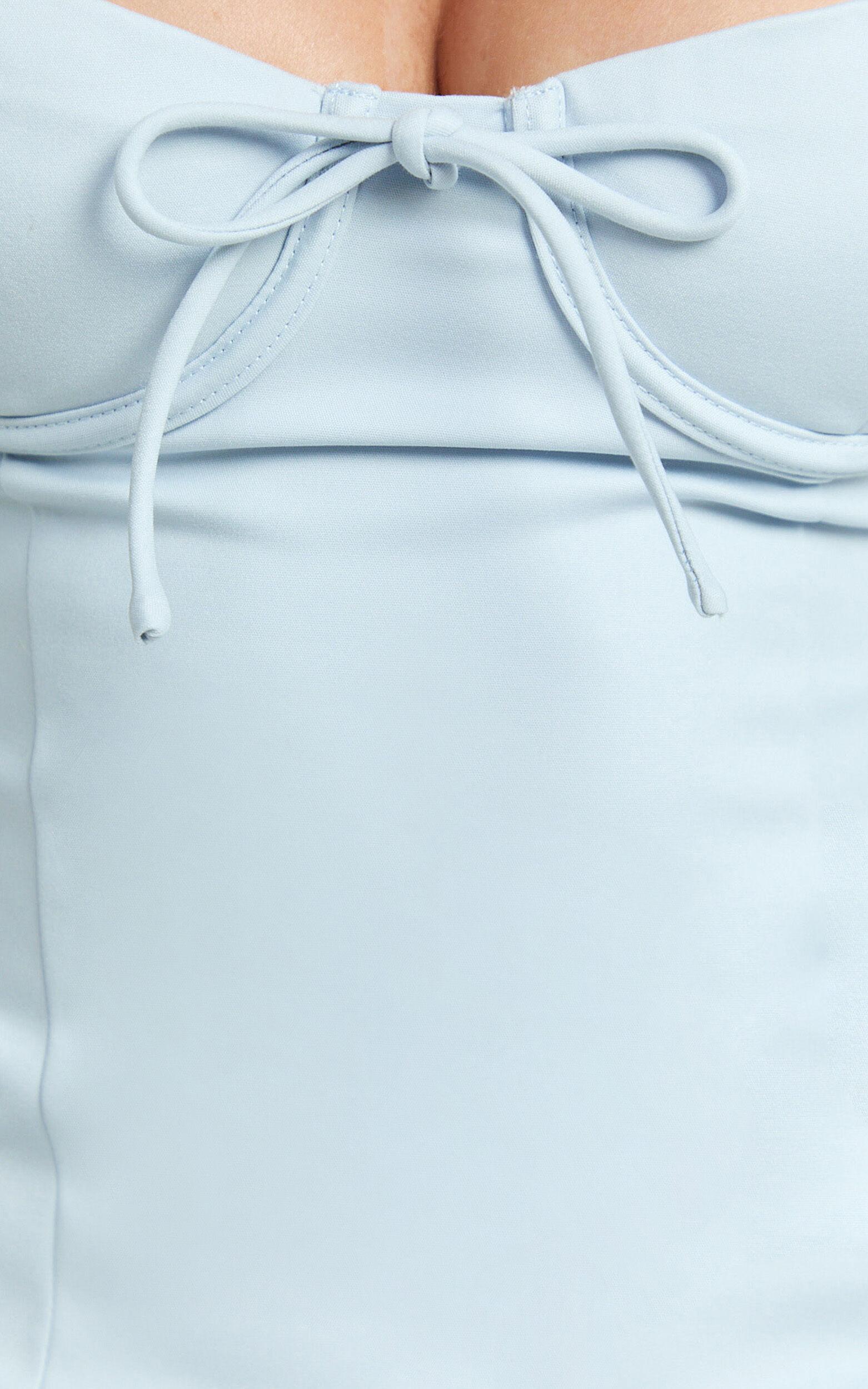 Melody Mini Dress - Sweetheart Bust Fitted Dress in Blue Product Image