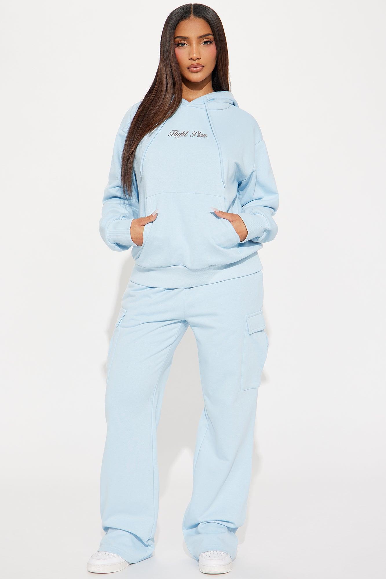 Flight Plan Sweatsuit Set - Light Blue Product Image