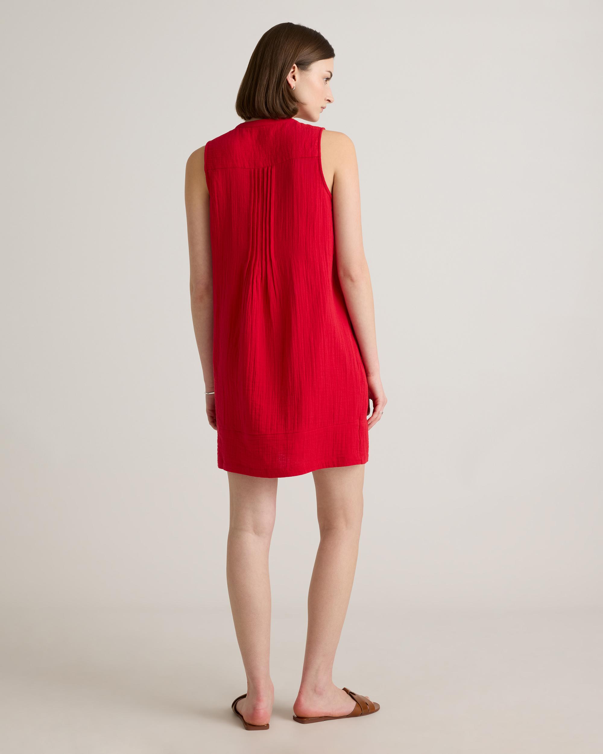 Quince | Women's Gauze Sleeveless Swing Dress Organic Cotton Product Image