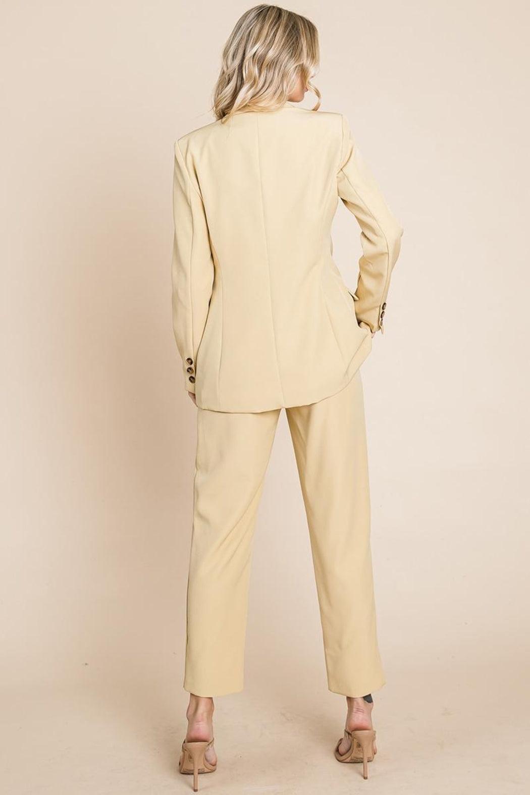 Single Breasted Blazer & High Waisted Pants Set Product Image