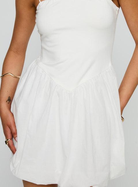 Vista Amora Bubble Hem Mini Dress White Product Image