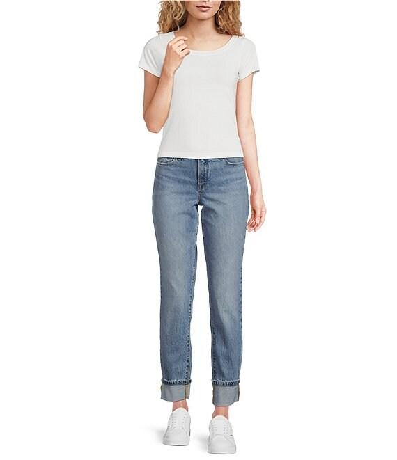 Good American Good Classic Mid-Rise Slim Straight Jeans Product Image