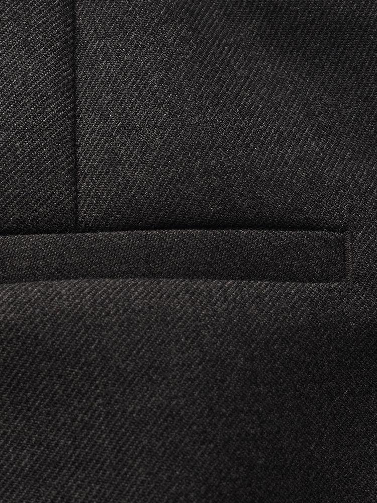 Worsted Wool Women Wide Leg Pants With Leather Belt Product Image