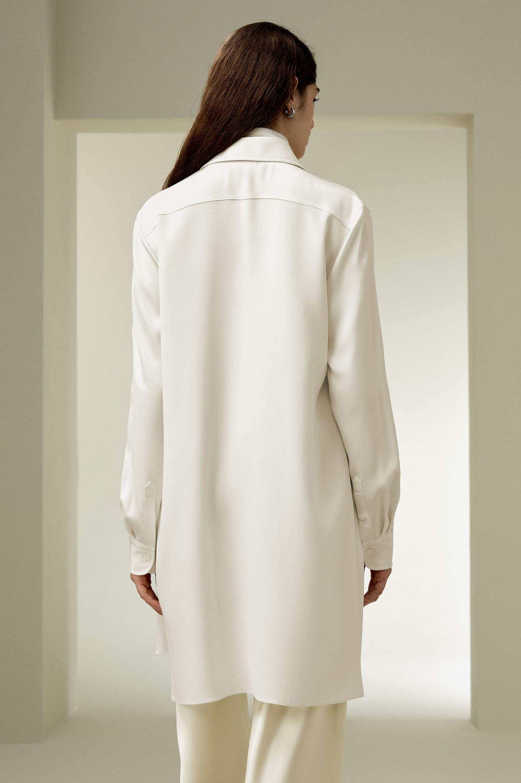 LILYSILK Shirt for Women Silk - Midnight Blue Mulberry Silk - Organic Long Sleeve Tops XS Product Image