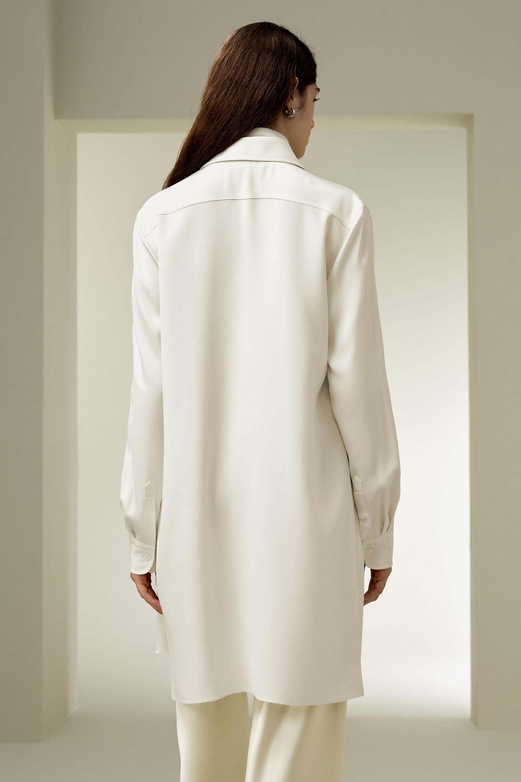 Classic Longline Silk Shirt Product Image