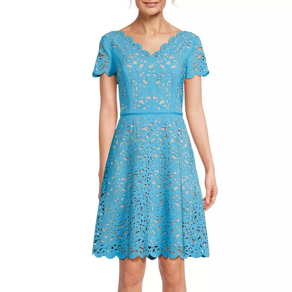 Women's Focus By Shani Cutout Overlay A-Line Dress,  Product Image