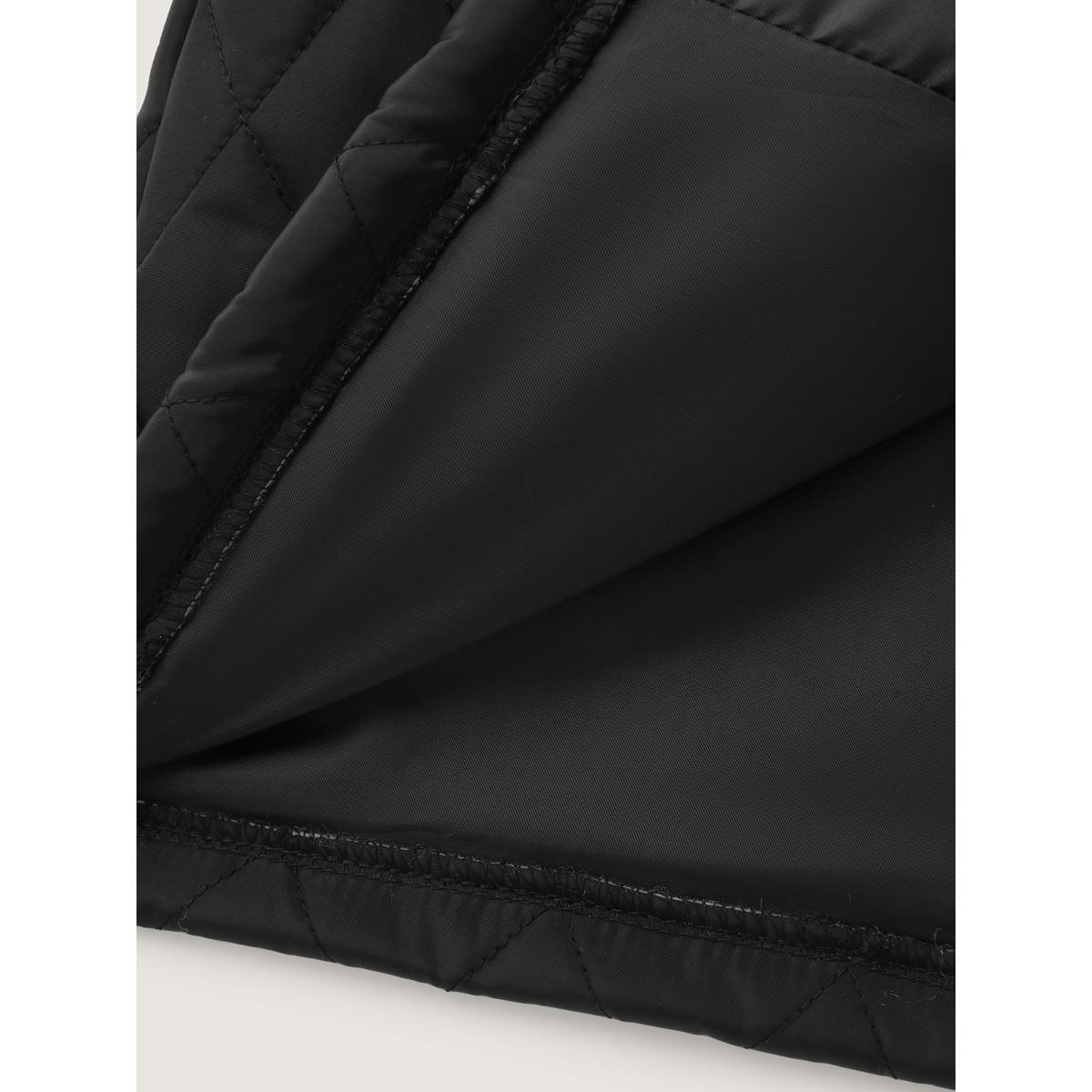 Plus Size Women Casual Topstitching No stretch 30/6X Slanted pocket Quilted Jackets BloomChic Product Image