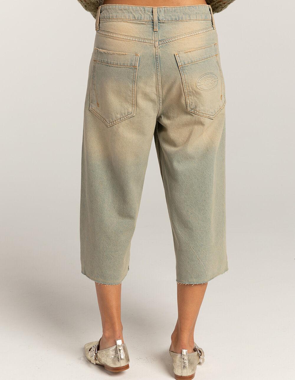 BDG Urban Outfitters Jaya Bleached Cut-Off Cropped Womens Jorts - VINTAGE BLAST Product Image