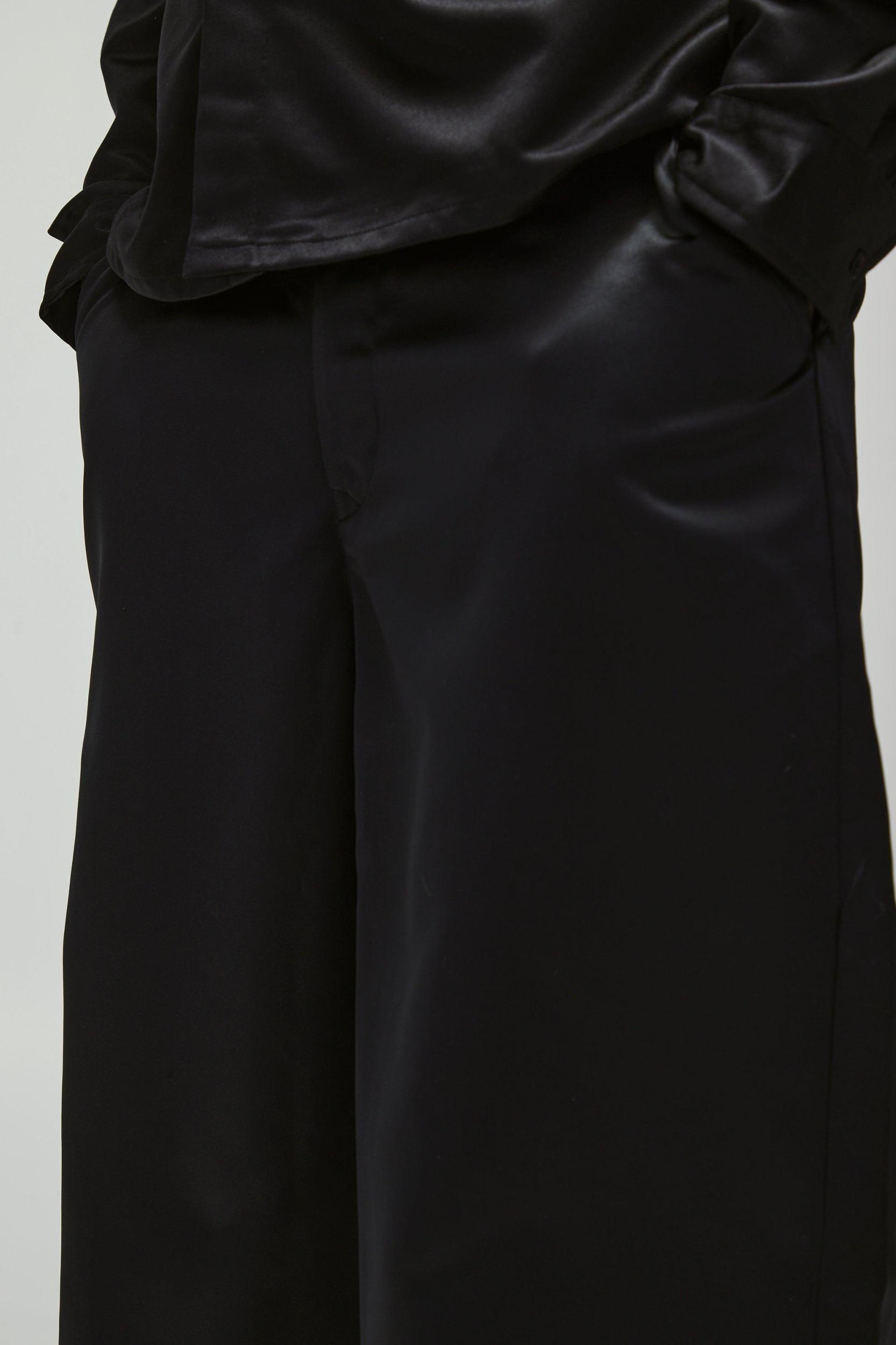 Wide Leg Satin Fixed Waist Pants | boohooMAN USA Product Image