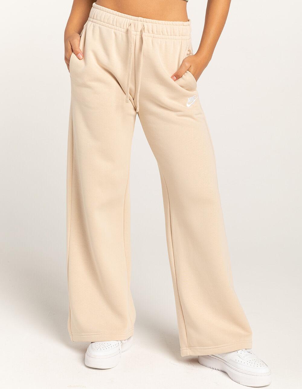 NIKE Sportswear Club Fleece Womens Wide Leg Pants - SAND Product Image