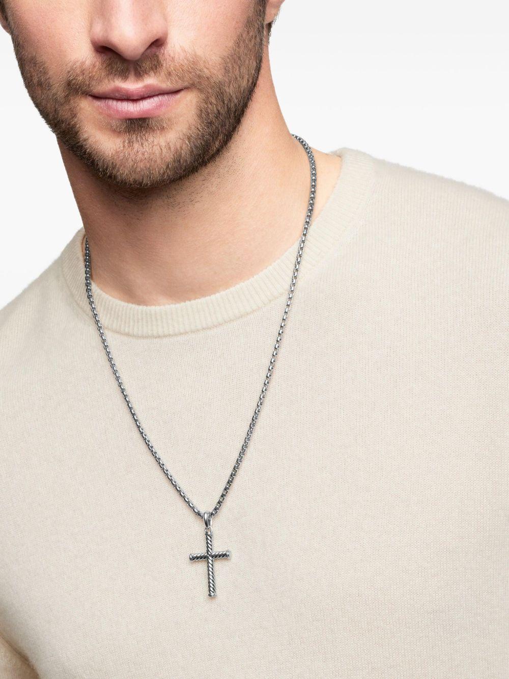 sterling silver Cable Cross pendant (35mm) Product Image