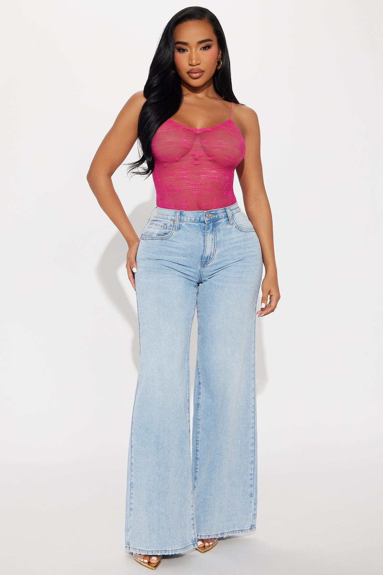 Forget Me Not Lace Bodysuit - Fuchsia Product Image