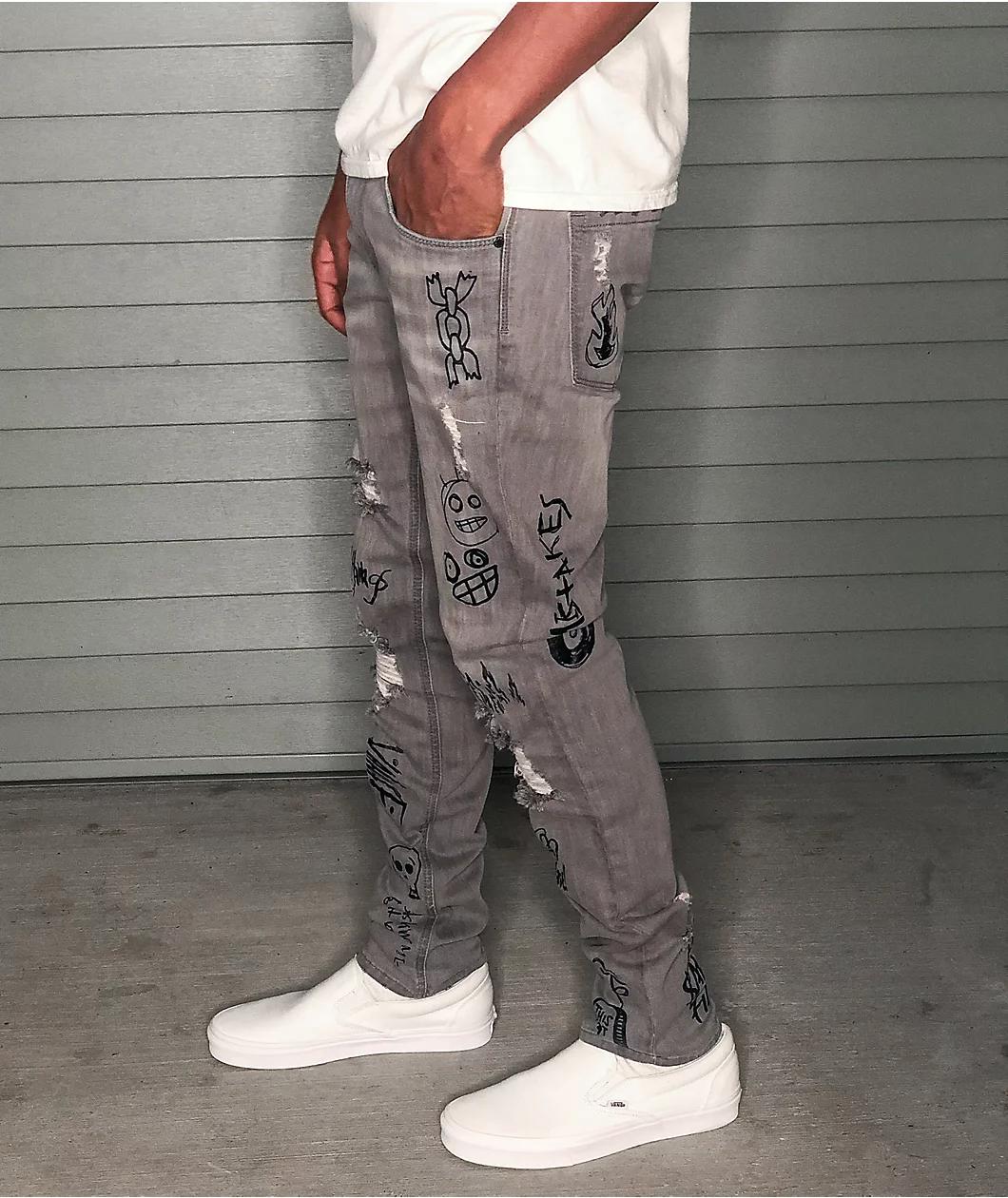 Ninth Hall Stacked Flare Grey Denim Jeans Product Image