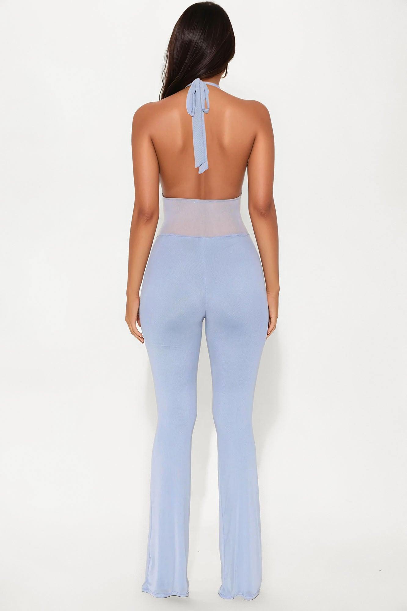 Valentina Mesh Cut Out Jumpsuit - Light Blue Product Image