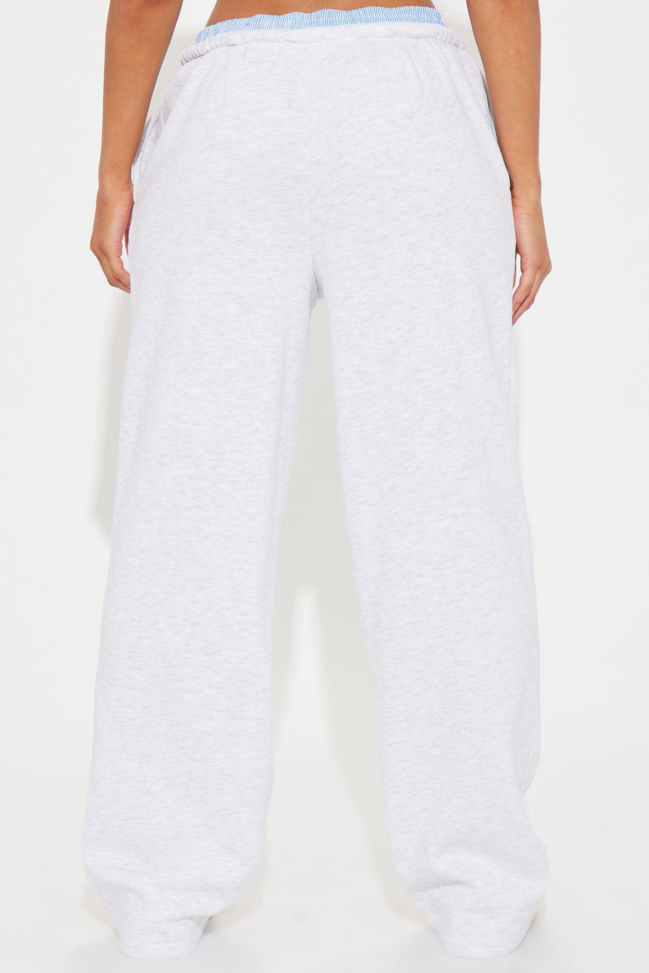 Move Over Double Waistband French Terry Pant - Heather Grey Product Image