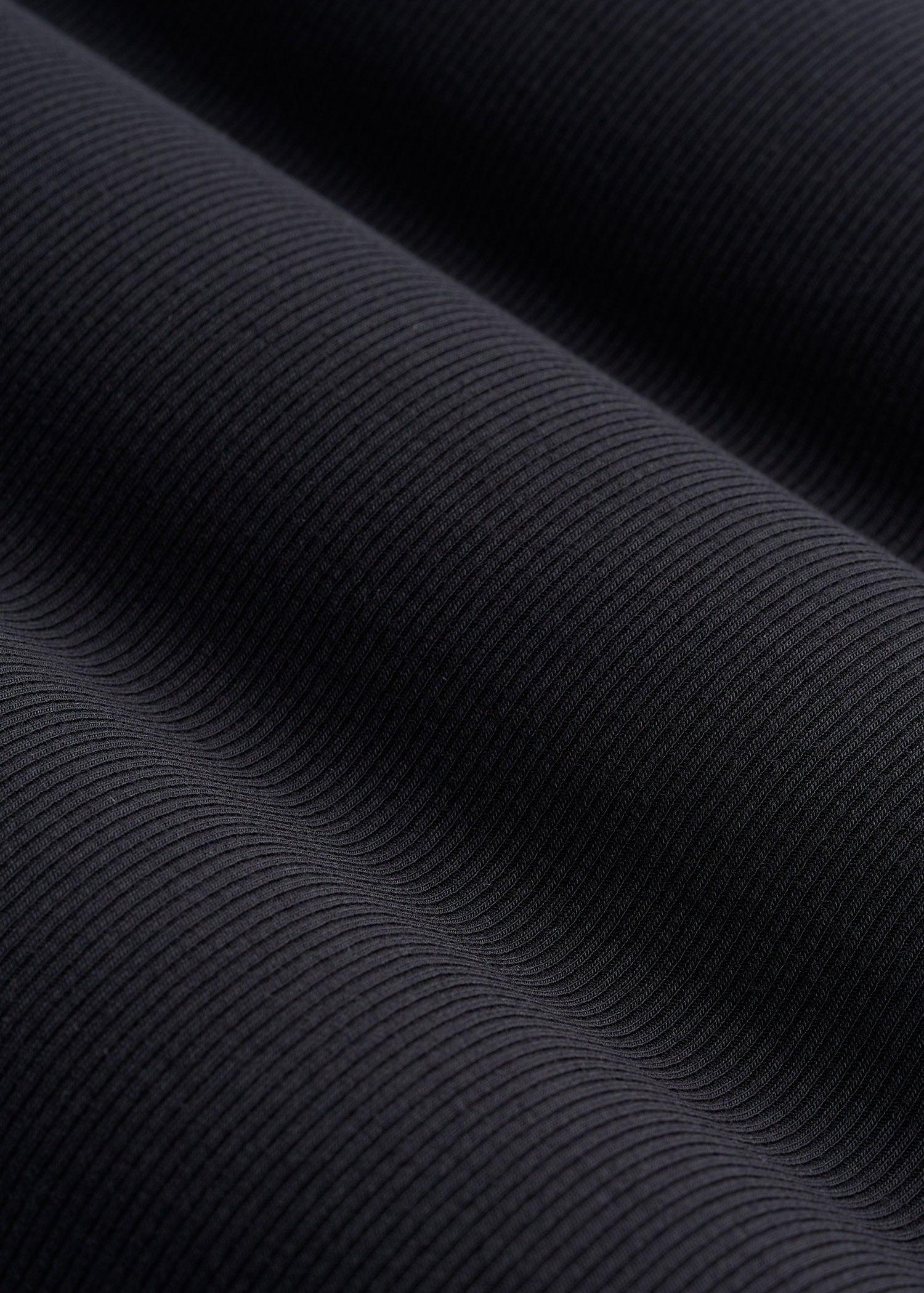 Long Sleeve Ribbed Squareneck Top for Tall Women in Black Product Image