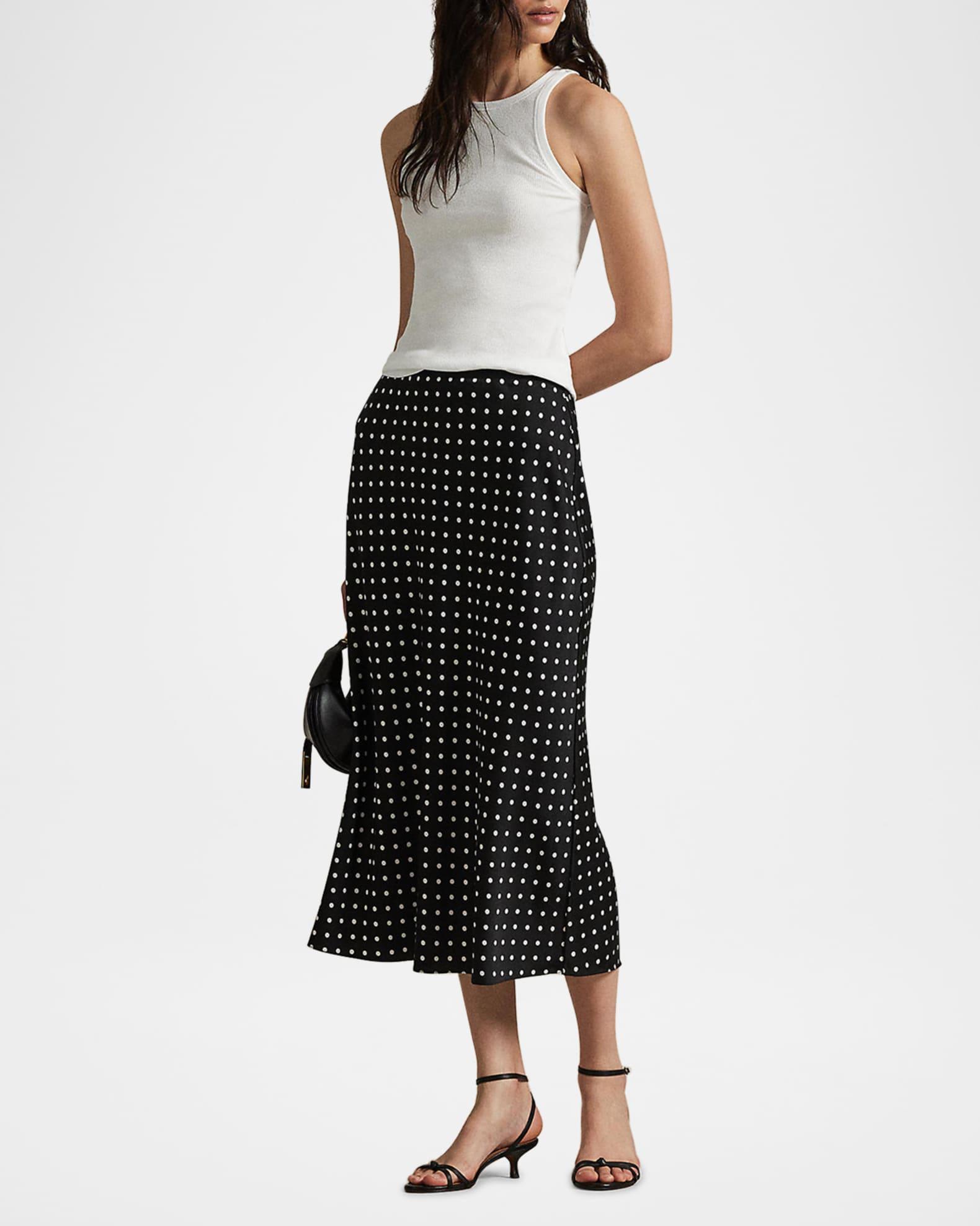 Polka-Dot Satin Skirt Product Image