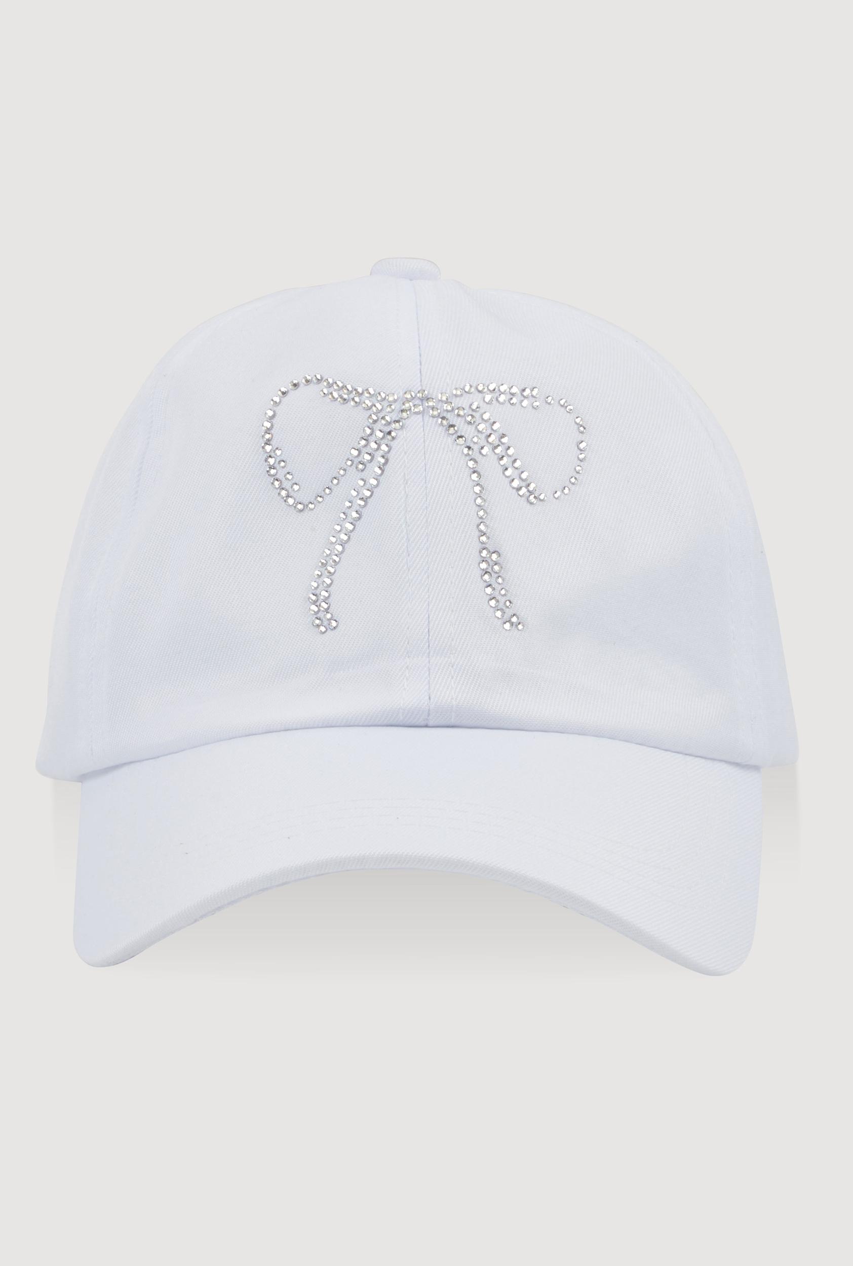 Womens Rhinestone Bow Baseball Cap Product Image