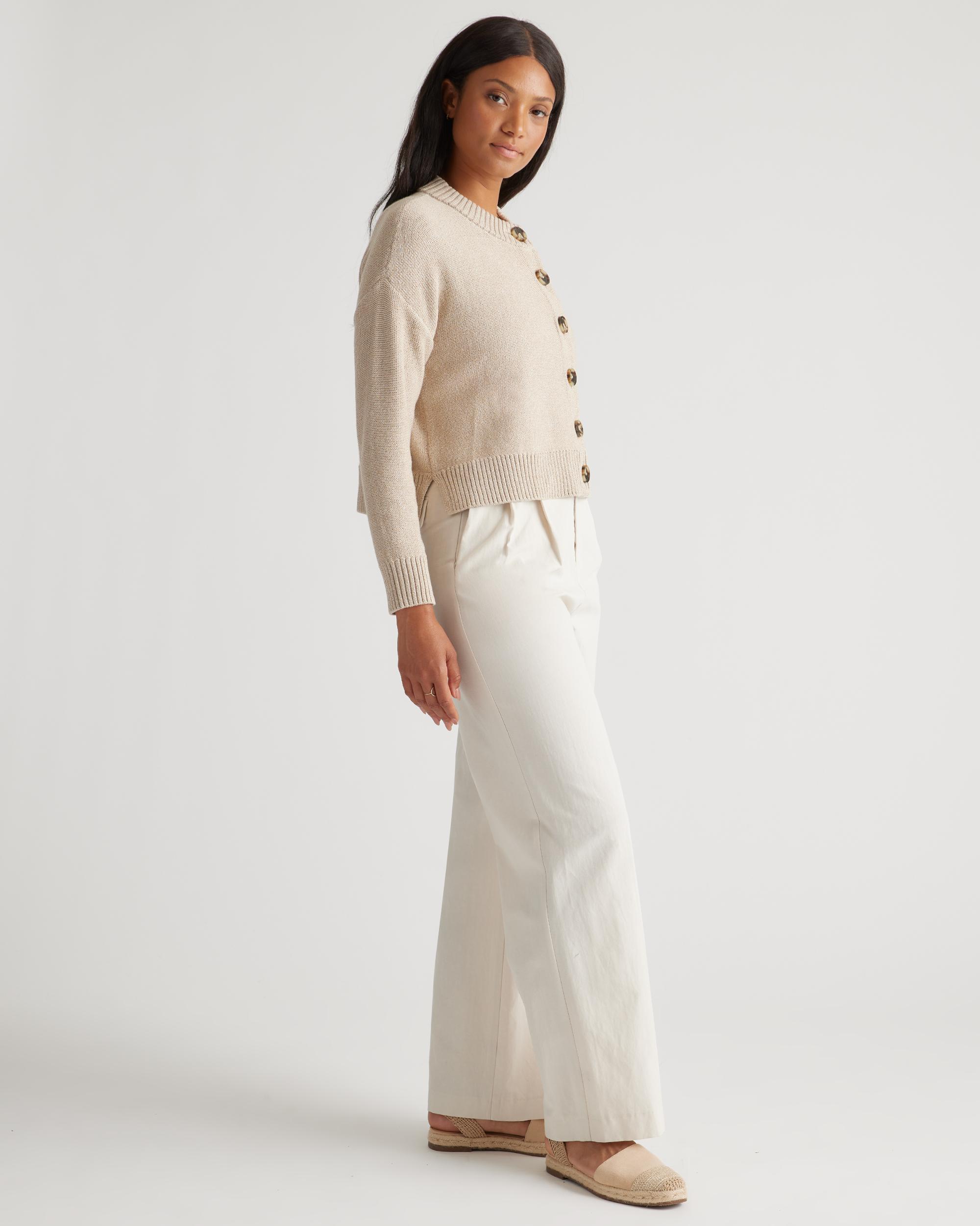 Quince | Women's Cropped Cardigan Sweater Organic Cotton Product Image