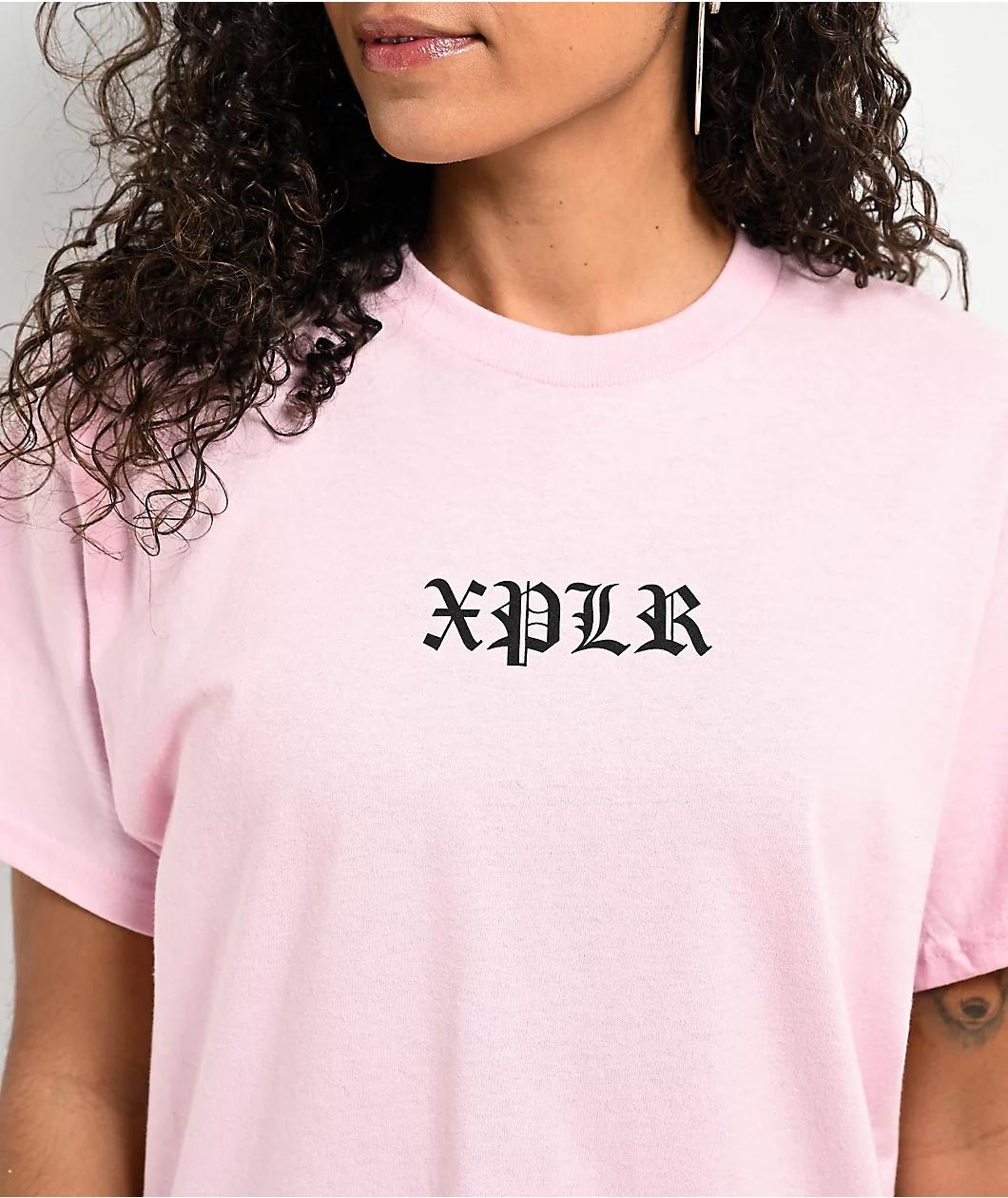 XPLR Rose Pentagram Pink T-Shirt Product Image