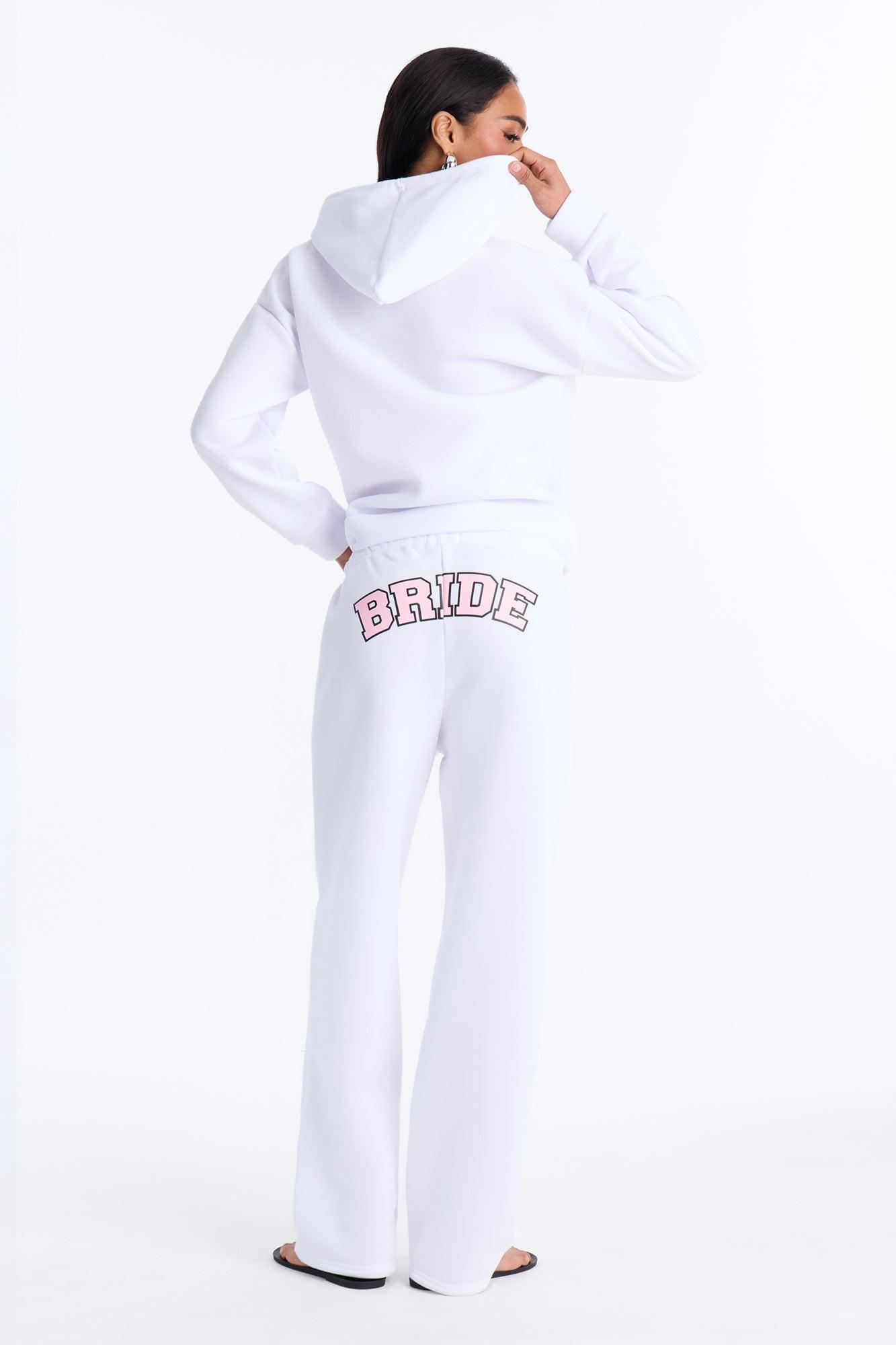 Bride Hoodie & Pant Set - White/Pink Female Product Image