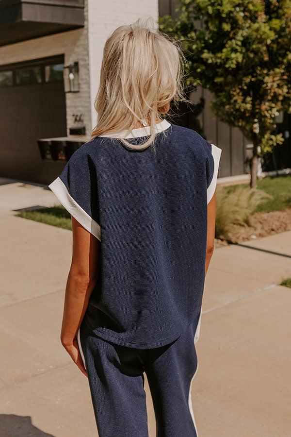 Modern Metropolis Shift Top in Navy Product Image