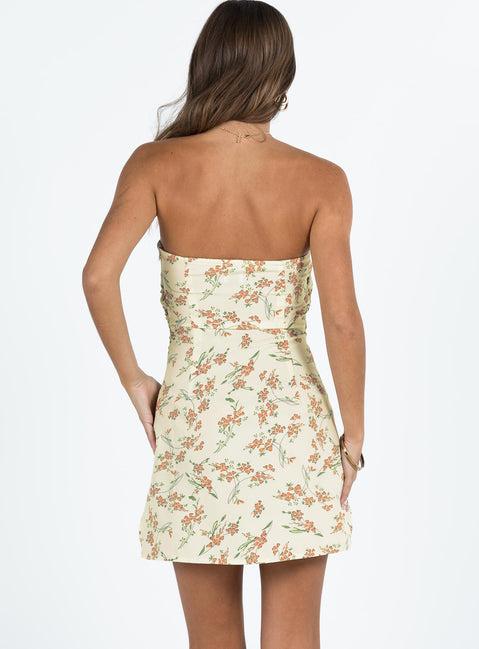 Irena Strapless Mini Dress Floral Product Image