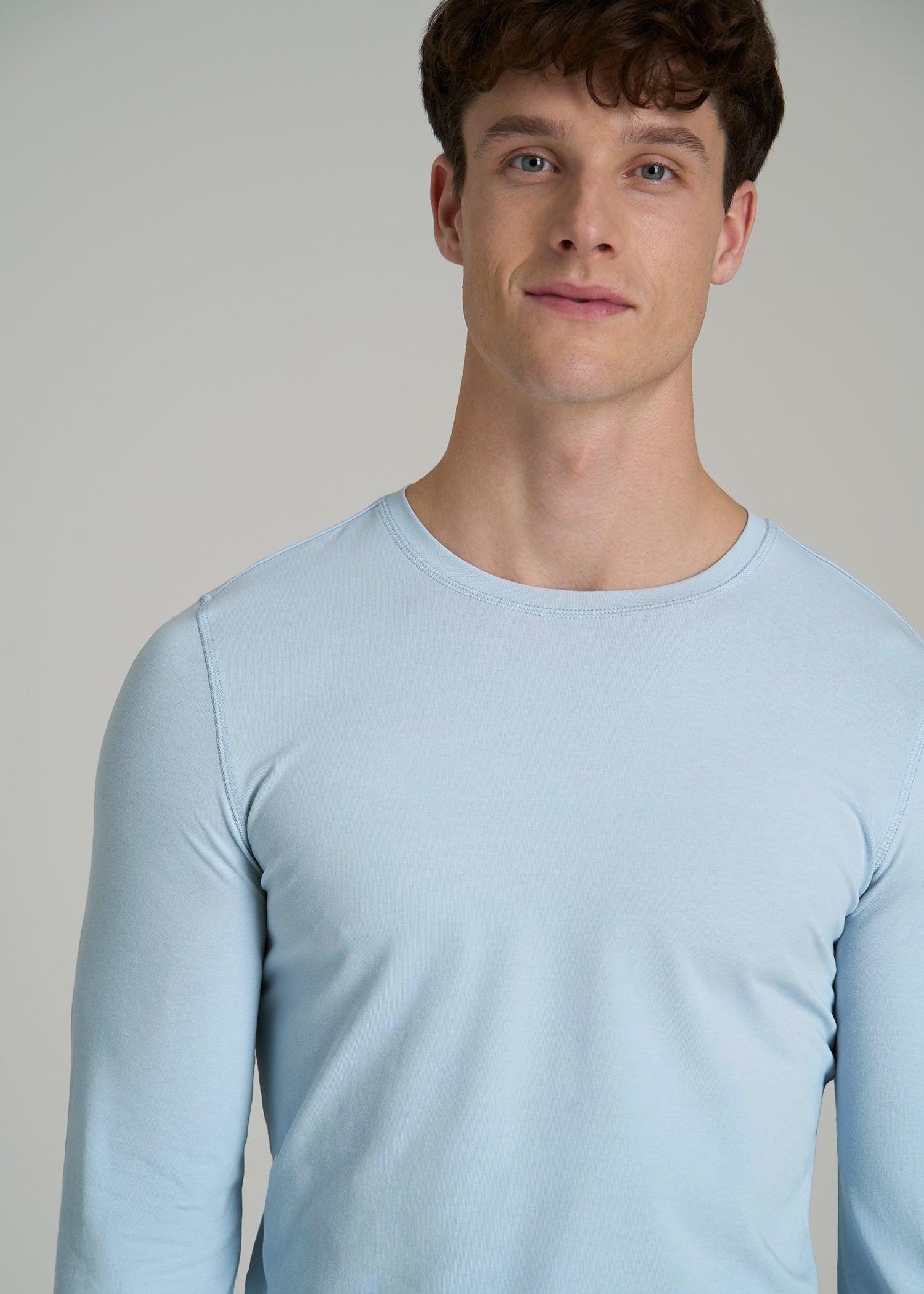 The Essential SLIM-FIT Long Sleeve Tee for Tall Men in Ice Blue Male Product Image