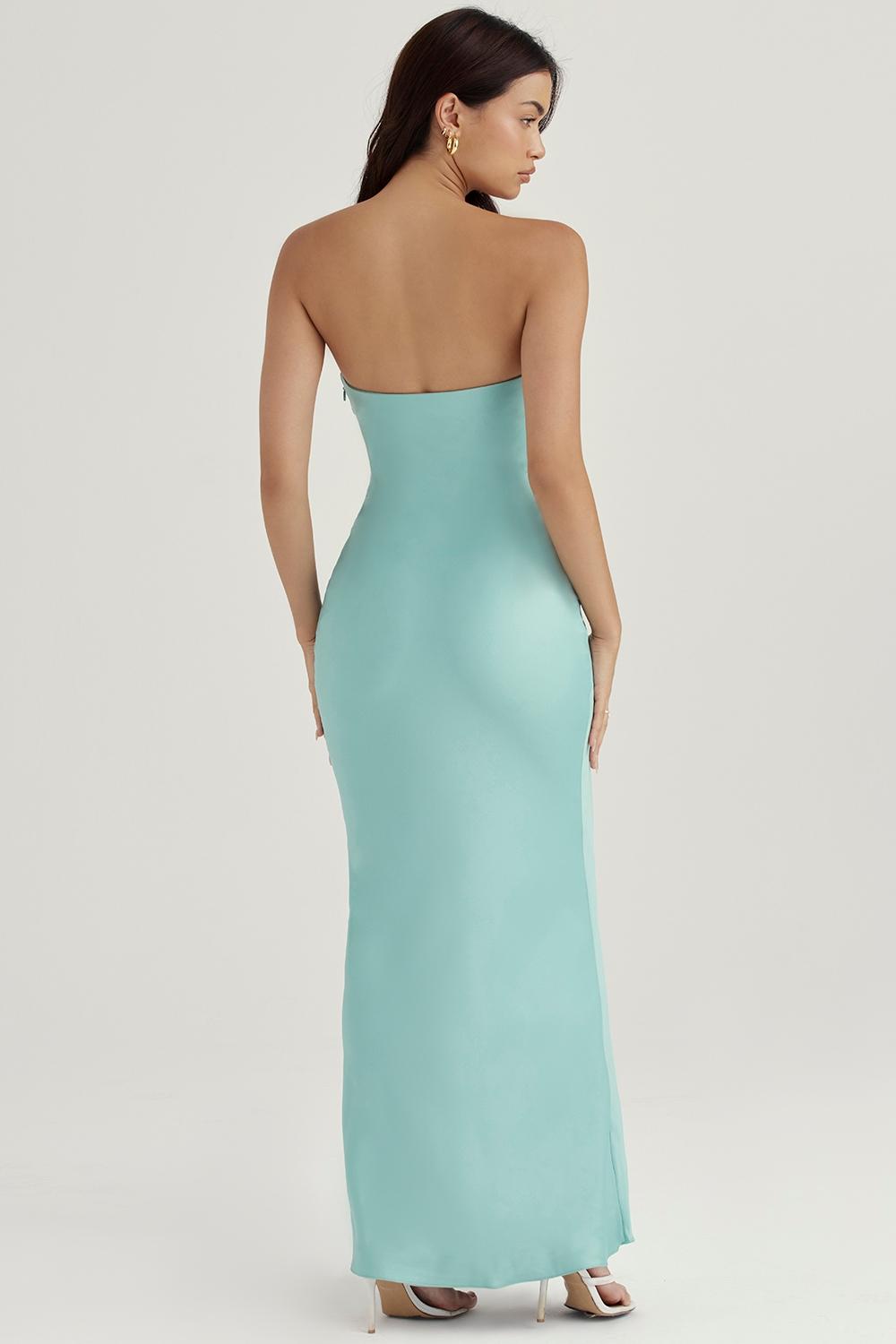 Alette  jade satin strapless maxi dress Product Image