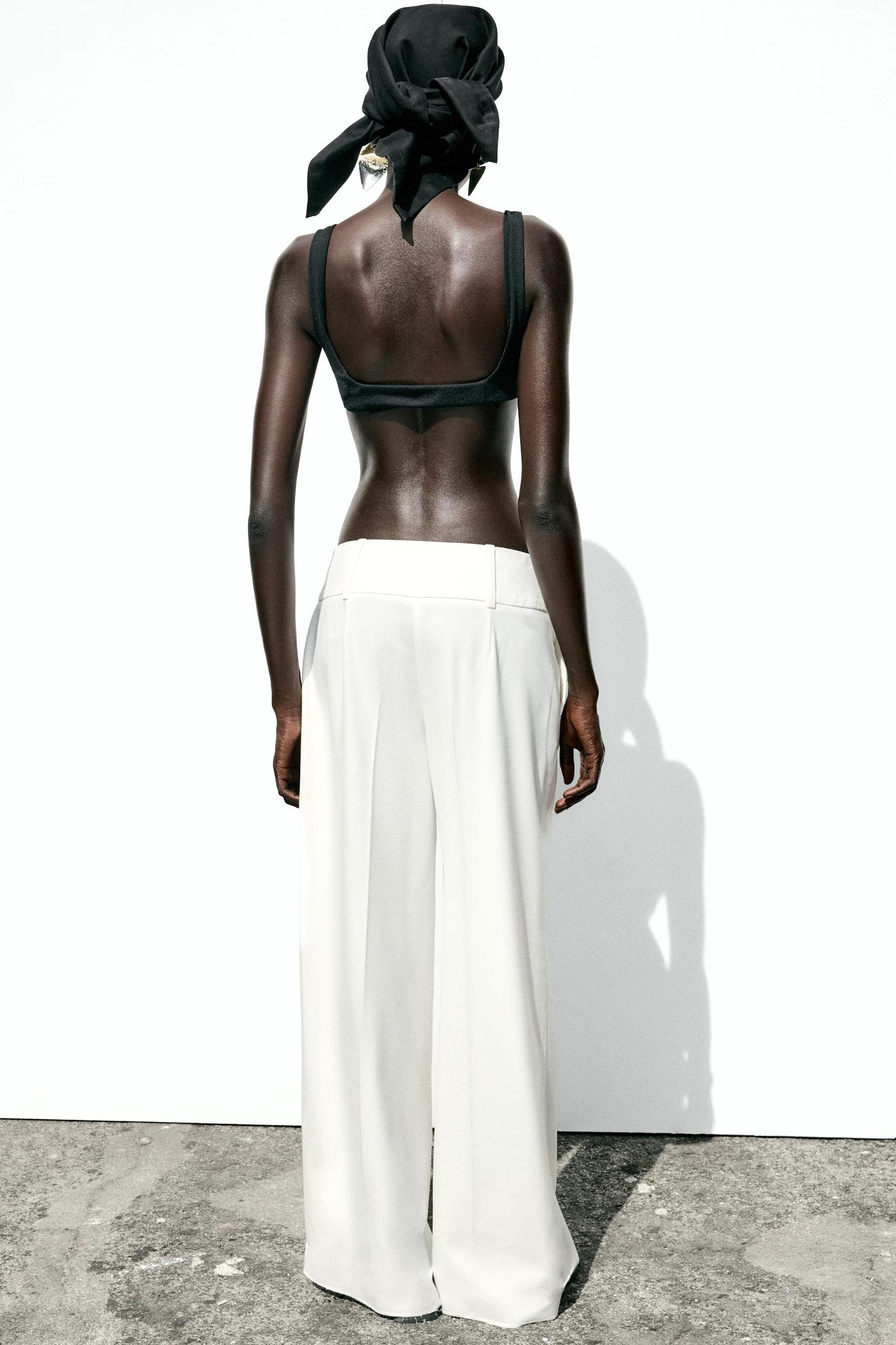 CROSS WAIST WIDE LEG PANTS Product Image