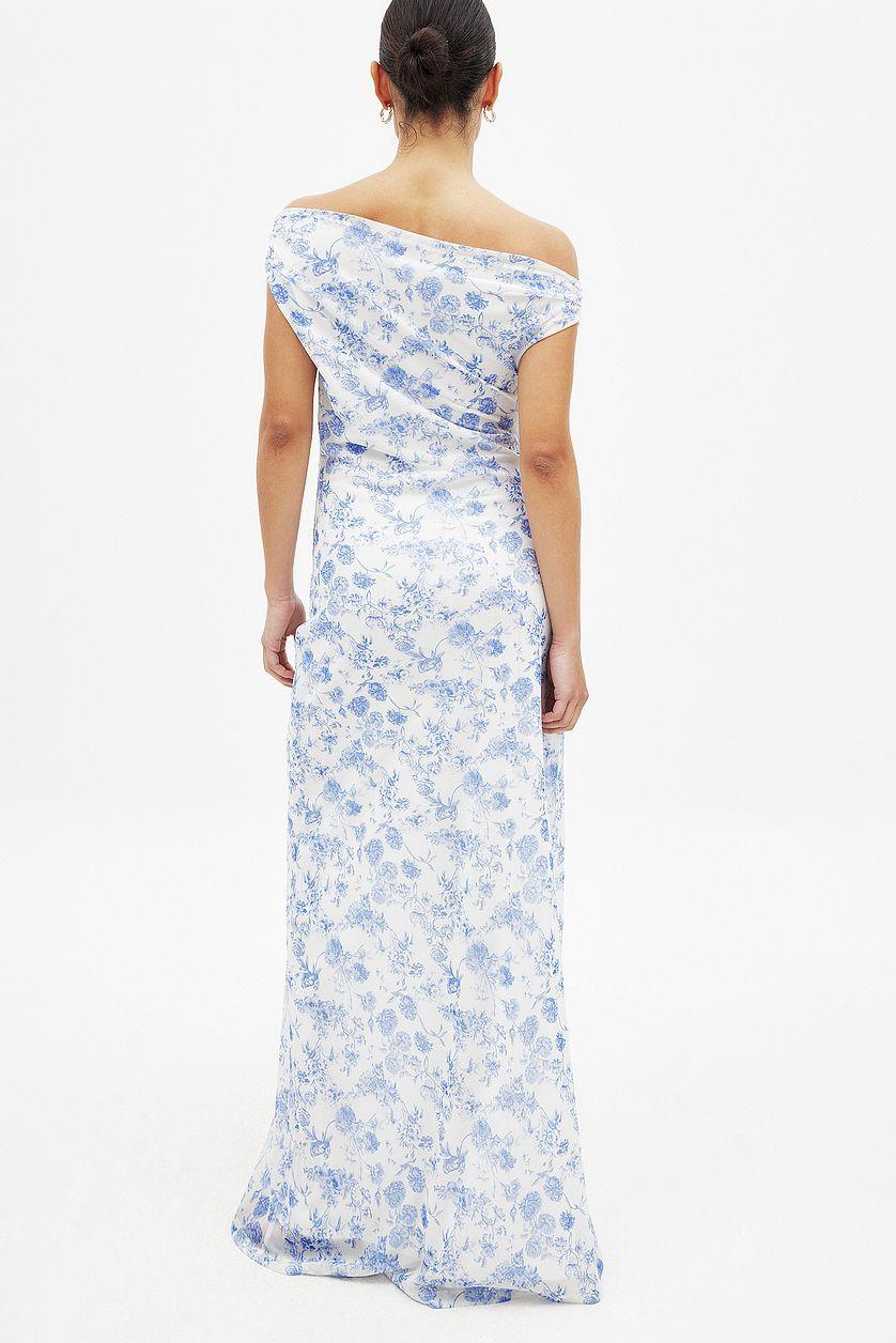 Draped Maxi Mesh Dress Product Image