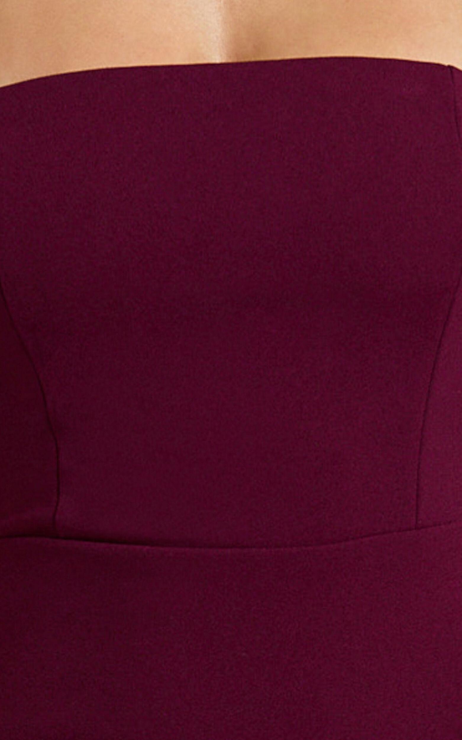 Salome Midi Dress - Halter Neck Column Dress in Wine Product Image