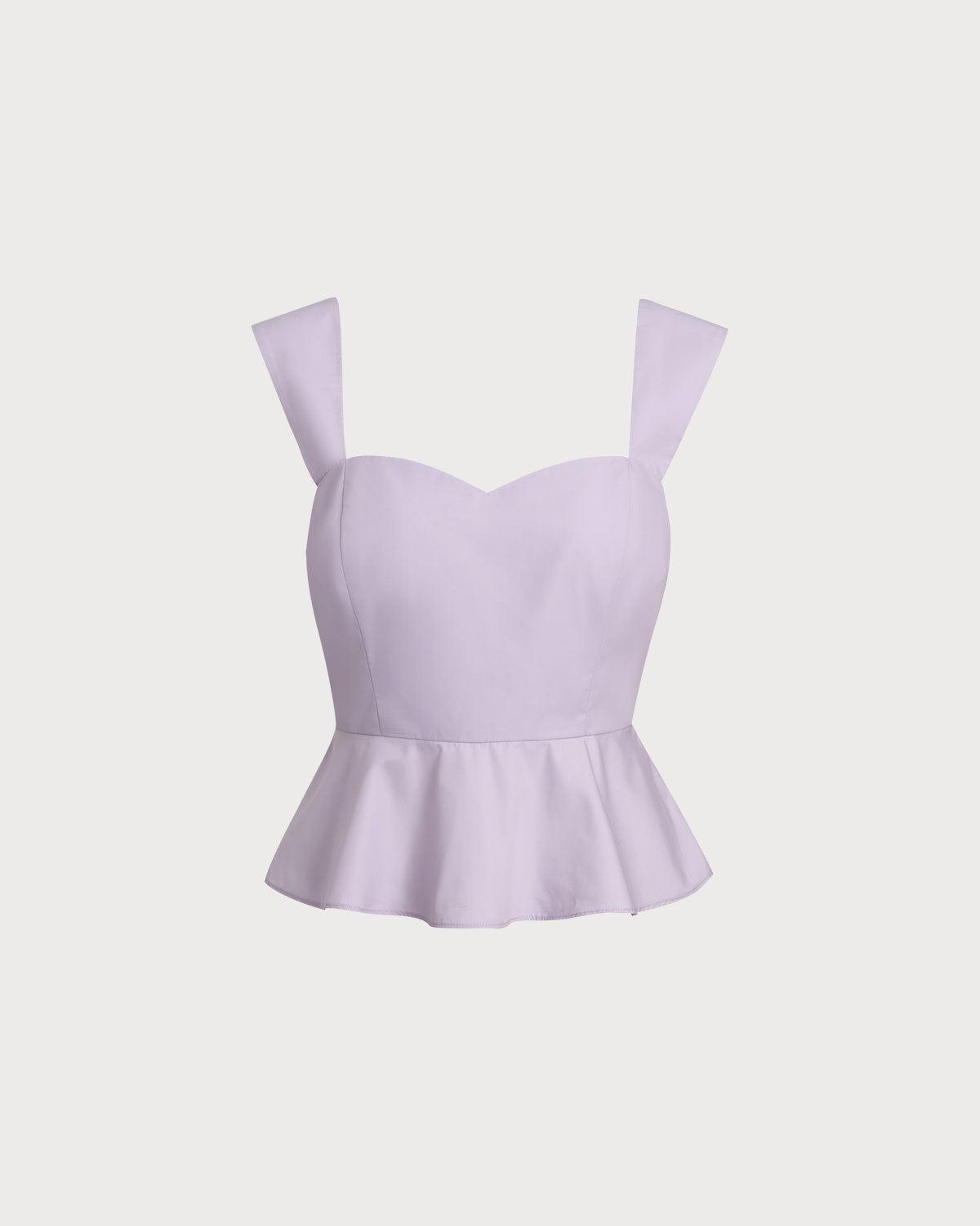 Purple Sweetheart Neck Tank Top Product Image
