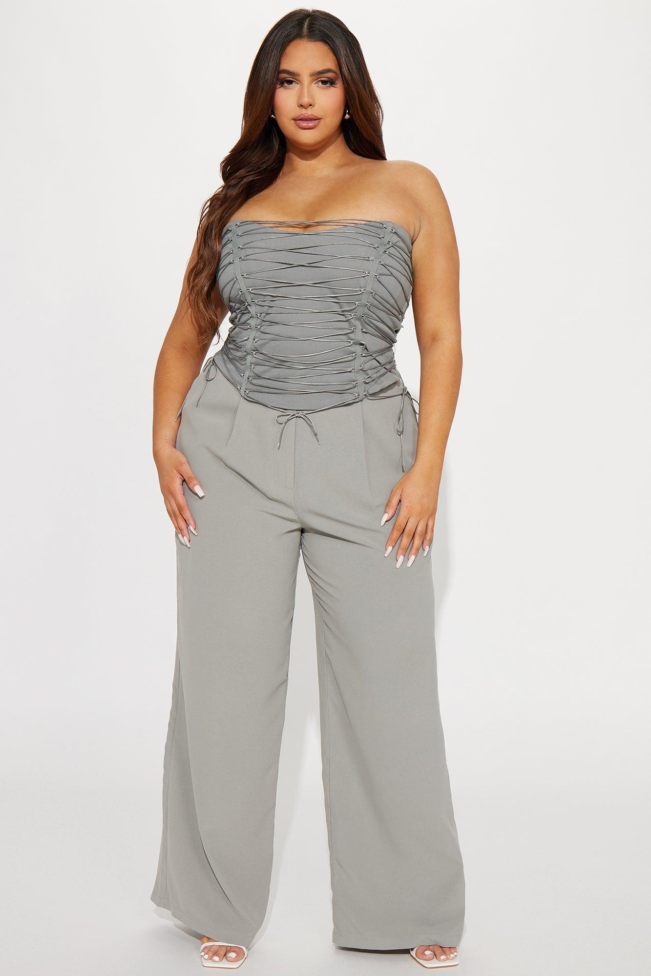 Hot List Strappy Corset top - Grey Product Image