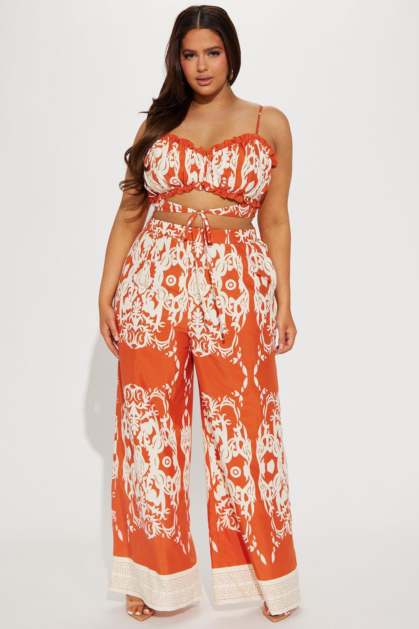 Common Denominator Pant Set - Orange/combo Product Image