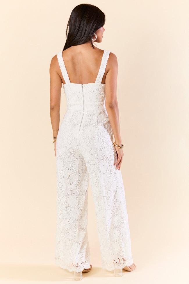 Pure Elegance White Lace Jumpsuit FINAL SALE Product Image