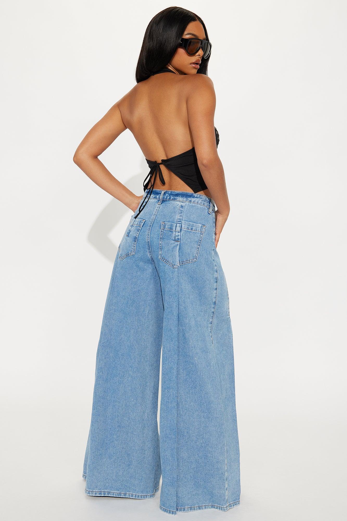 Eastside Wide Leg Denim Jeans - Light Wash Female Product Image