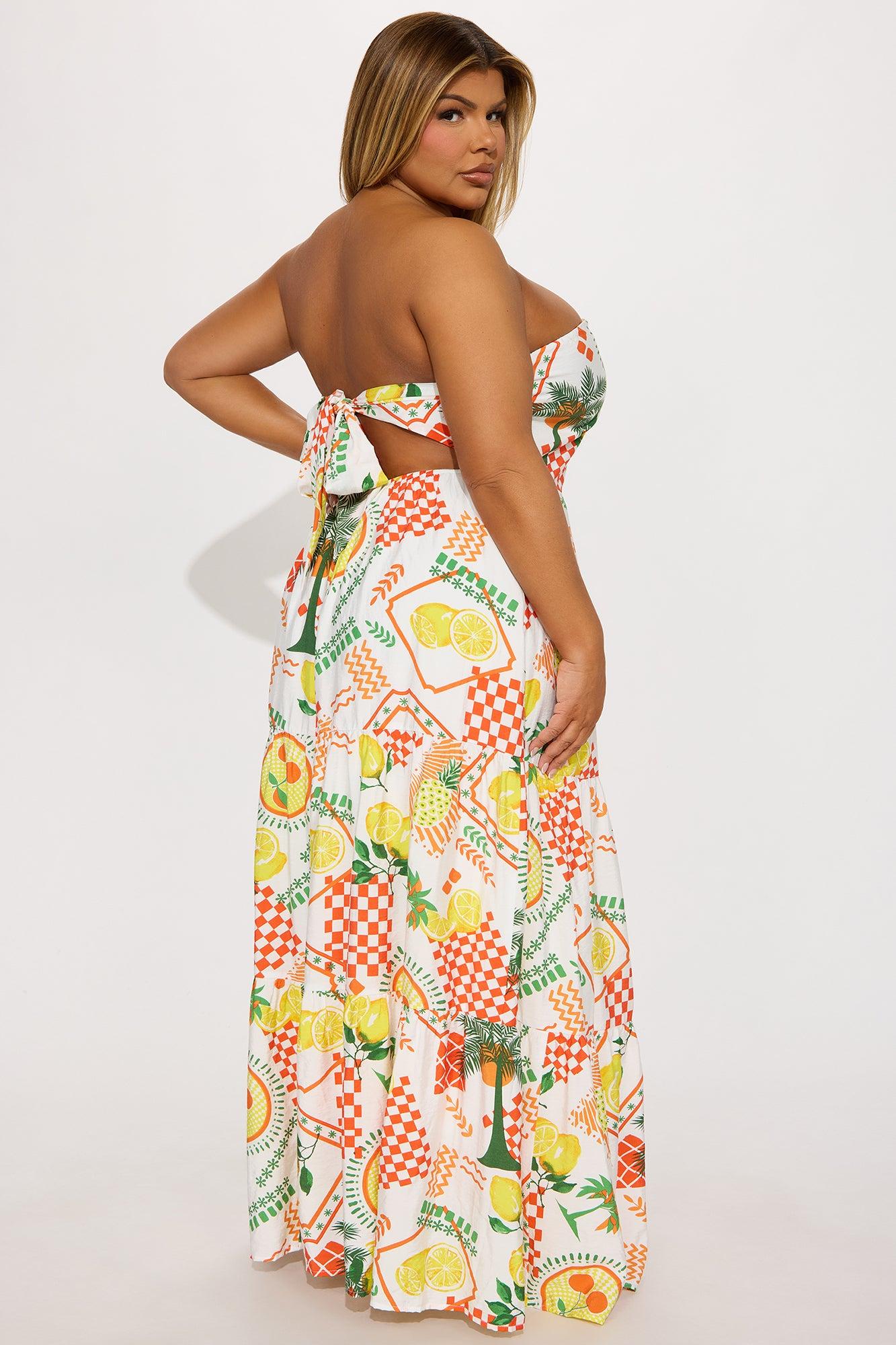 Main Squeeze Printed Maxi Dress - Off White/combo Product Image
