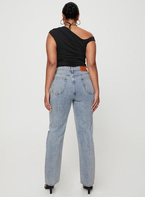 Holland High Rise Straight Leg Jeans Denim Product Image