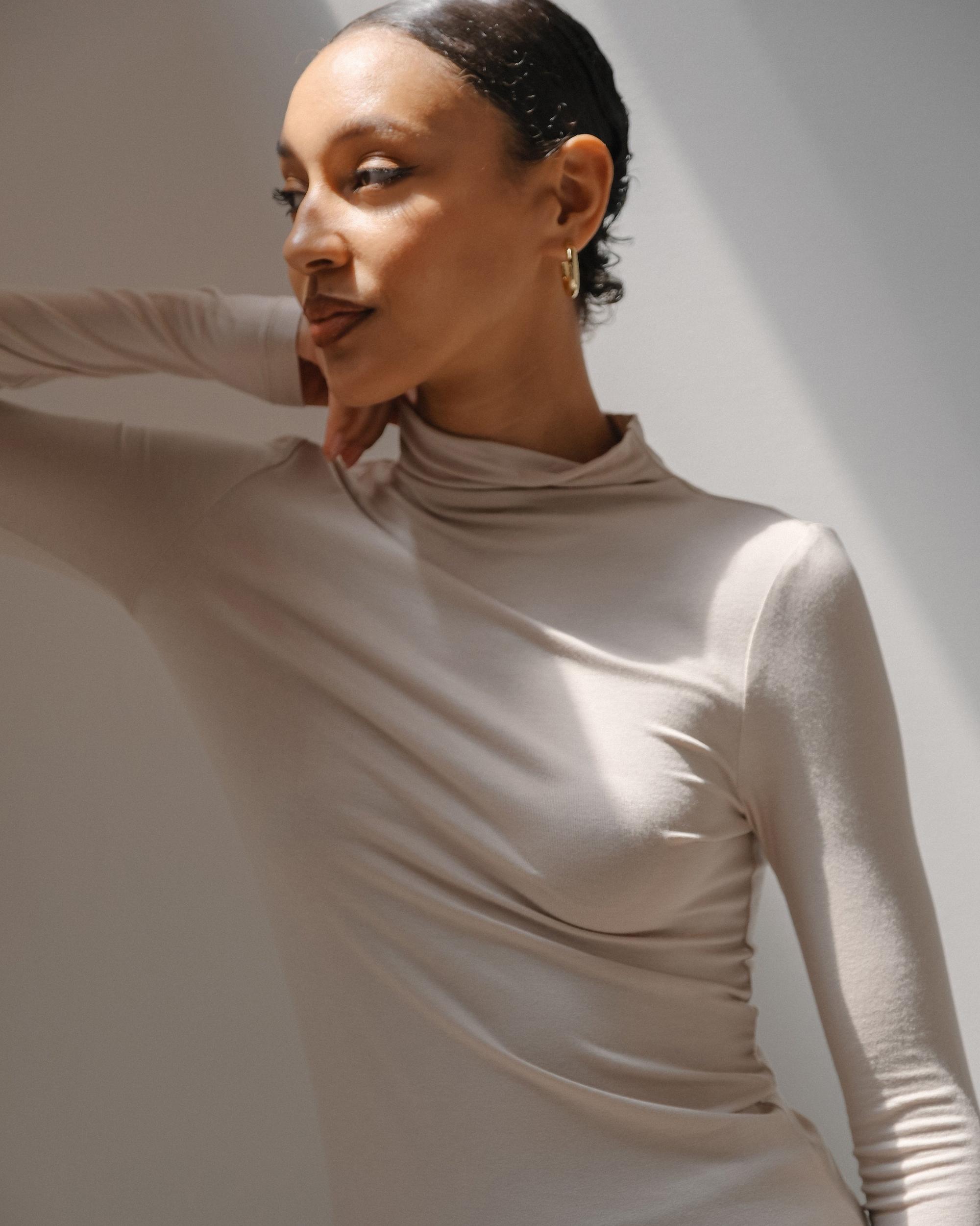 Ava Mock-Neck Long-Sleeve Tee Product Image