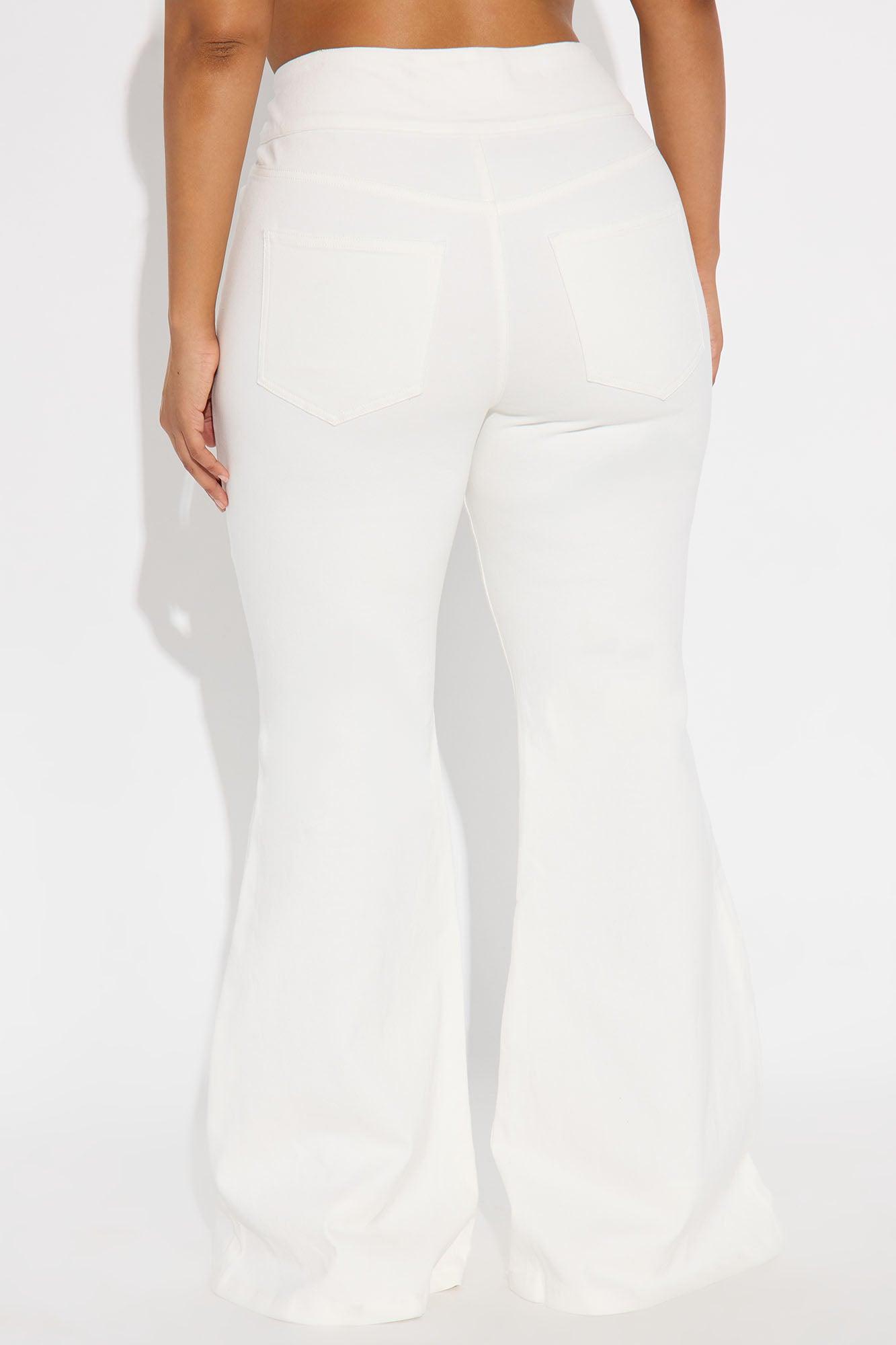 Peekaboo Cut Out Flare Jeans - White Female Product Image