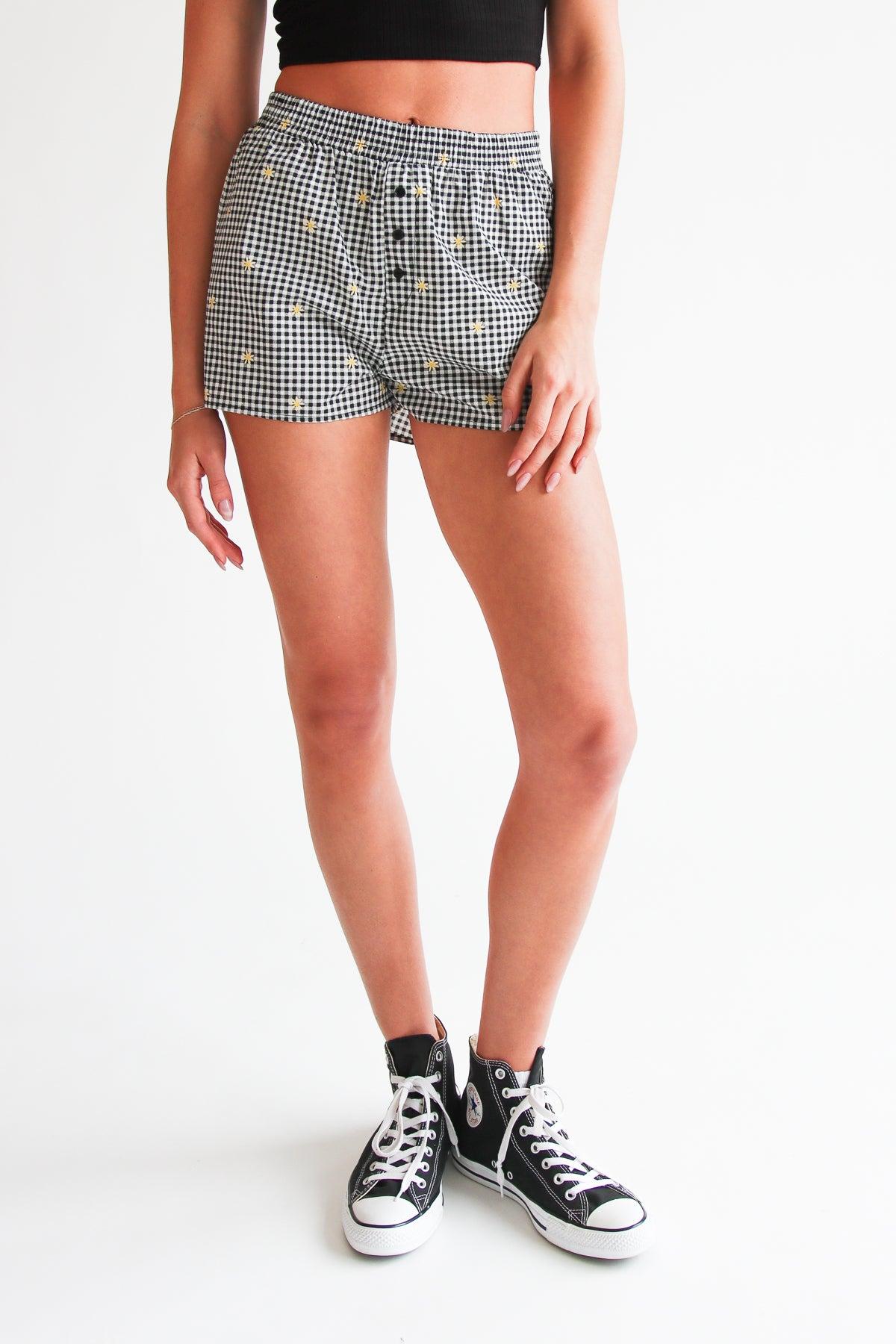 Printed Gingham Boxer Shorts Product Image