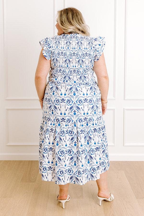 Garden Villa Floral Smocked Midi Dress Curves Product Image