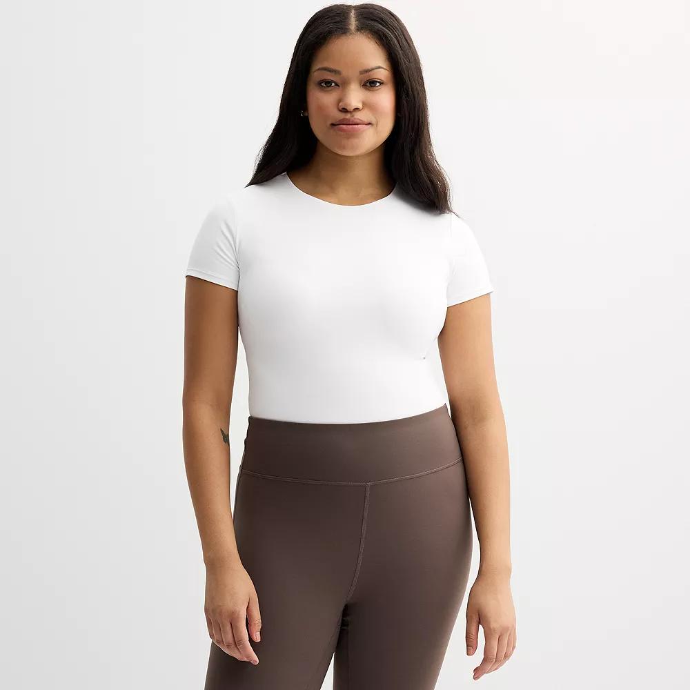 Women's FLX Affirmation Short Sleeve Bodysuit, Size: Medium, Modern White Product Image