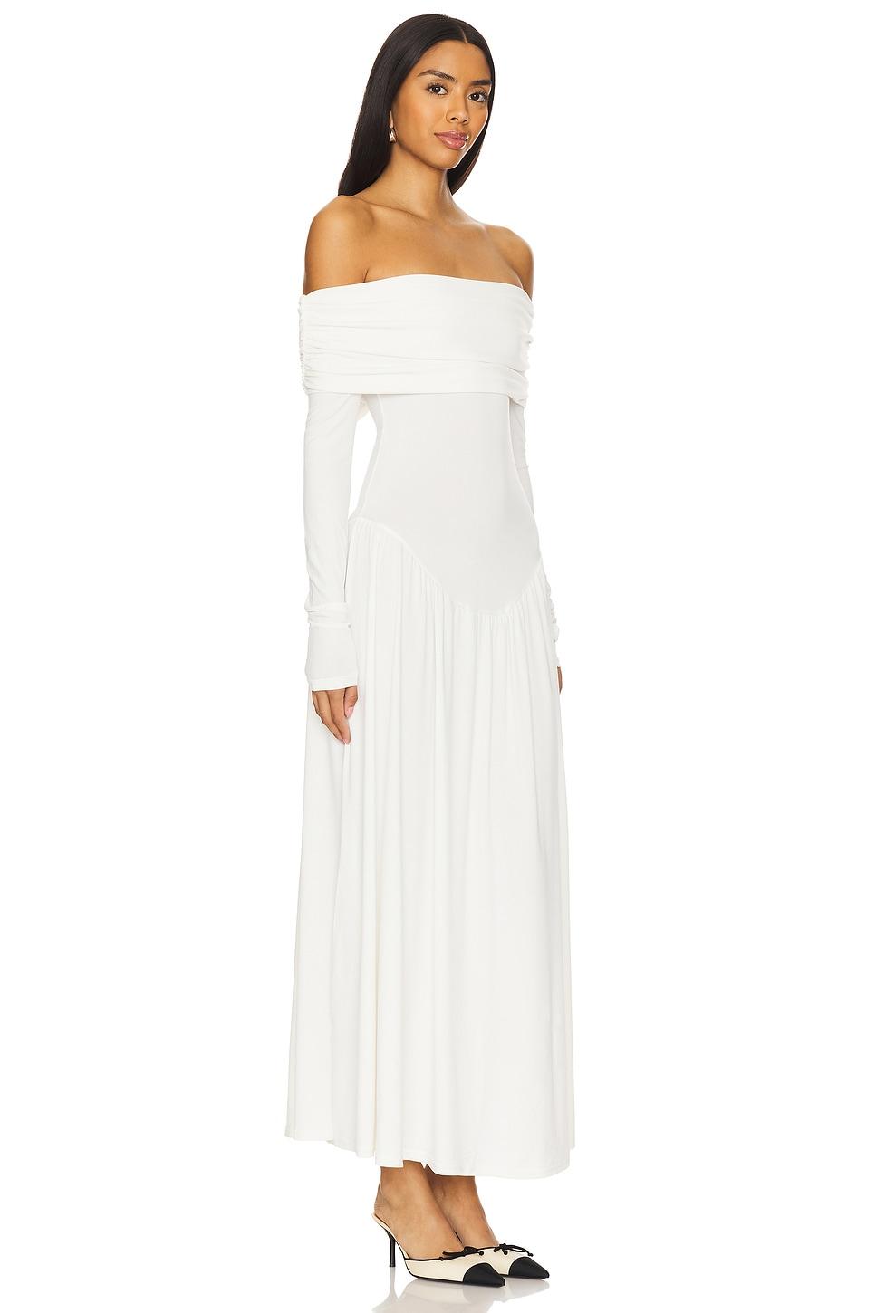 Off Shoulder Ruched Midi Dress WeWoreWhat Product Image