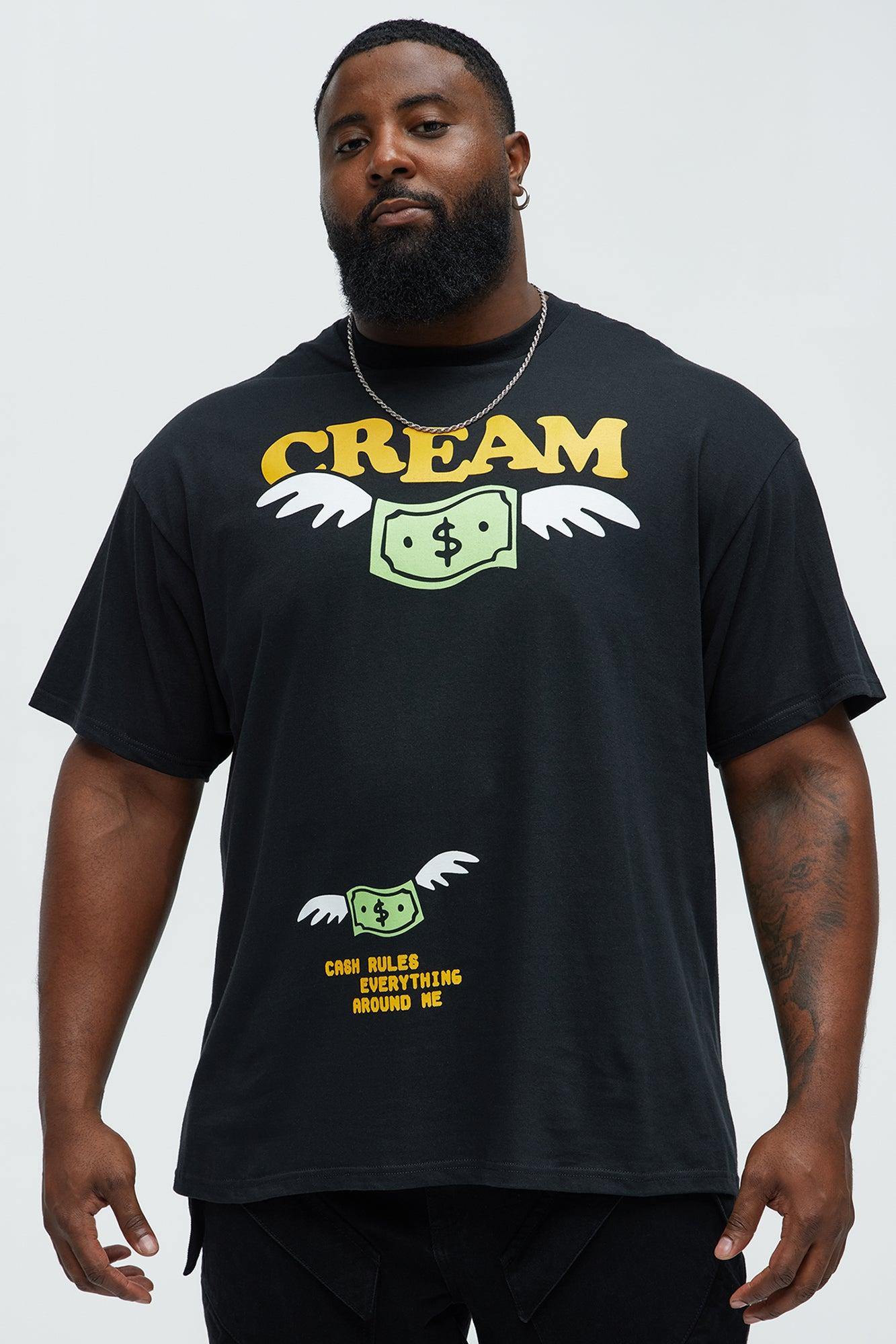 Flying Money Short Sleeve Crew Neck T shirt - Black Product Image